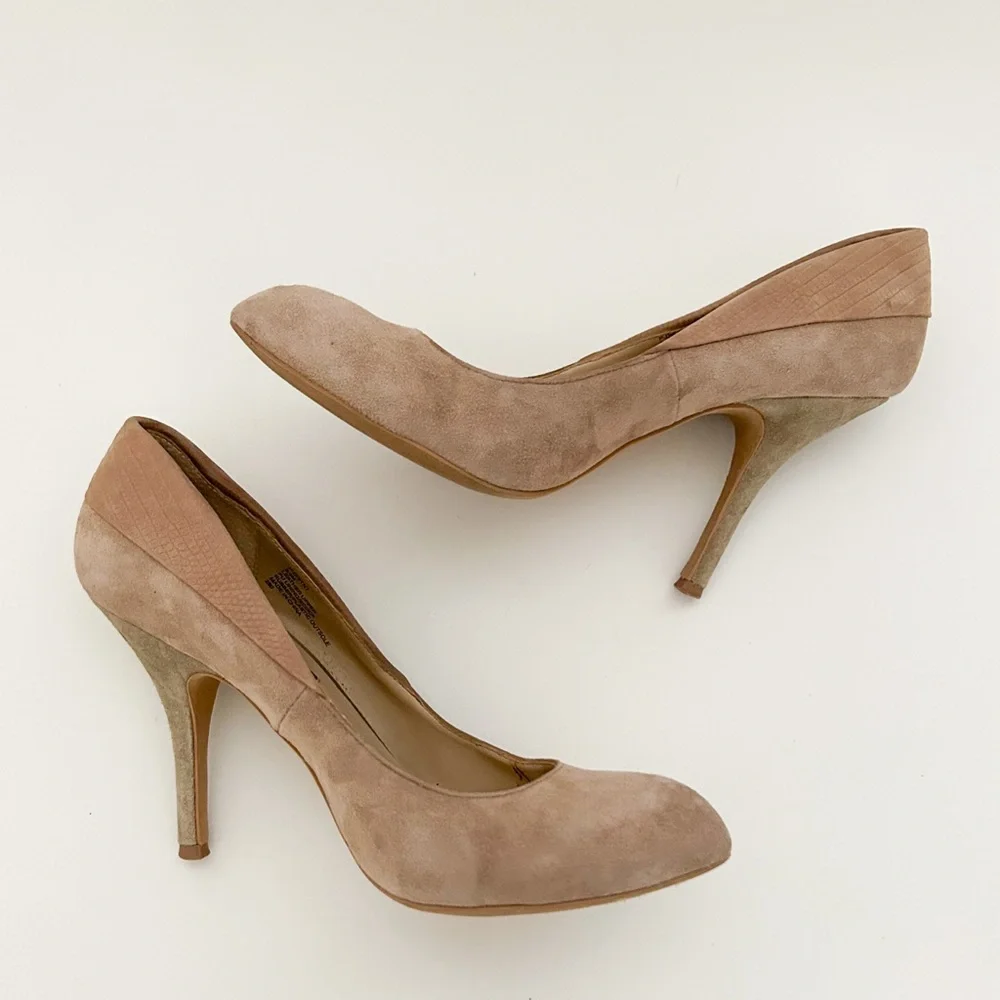 Steve Madden suede nude pointed toe high heeled beige  stiletto pumps US 9.5 - Picture 4 of 8